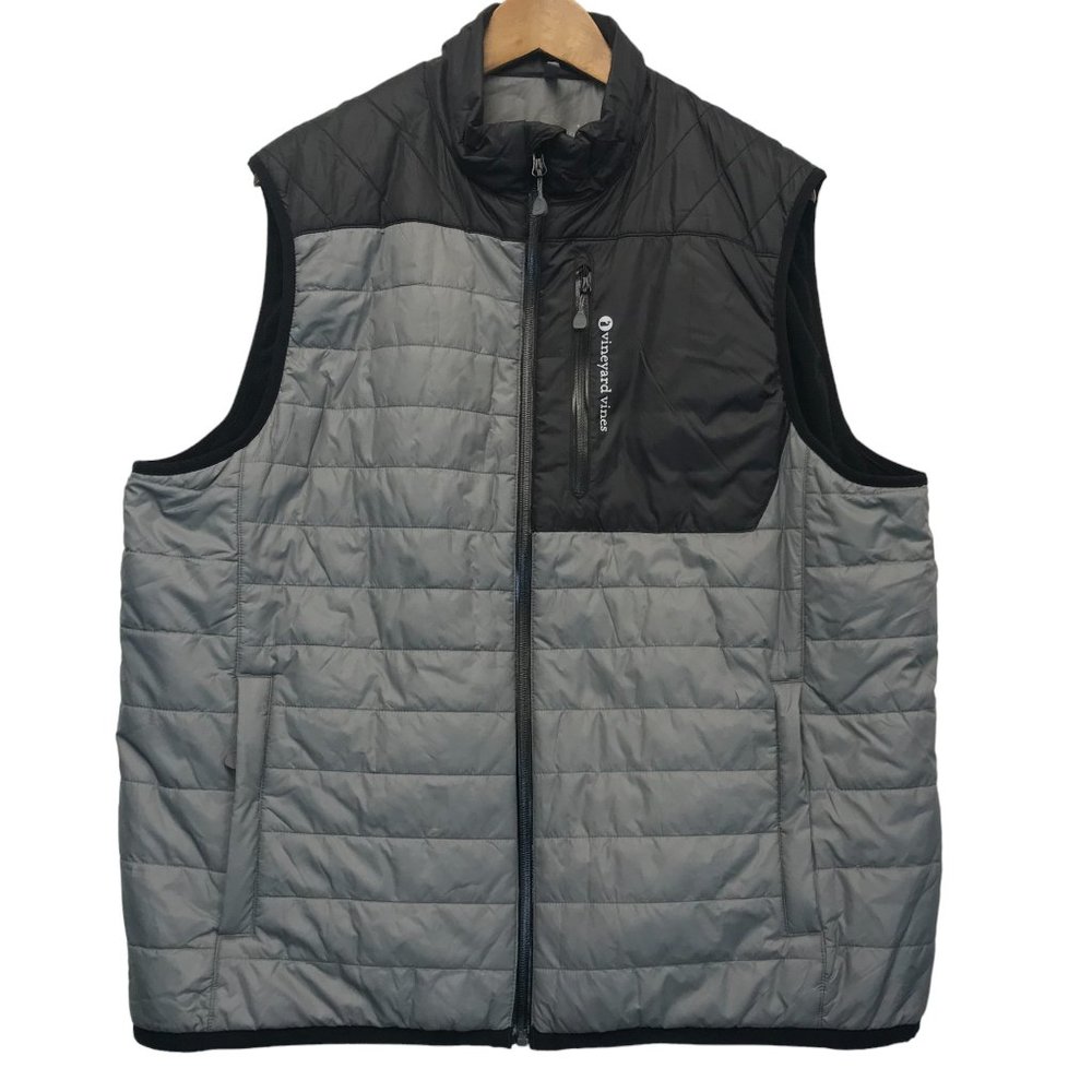 VINEYARD VINES Performance Puffer Vest Mens XL Gray & Black